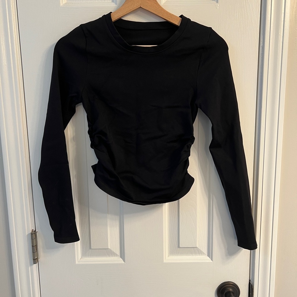 Black Long Sleeve Top stretchy athletic